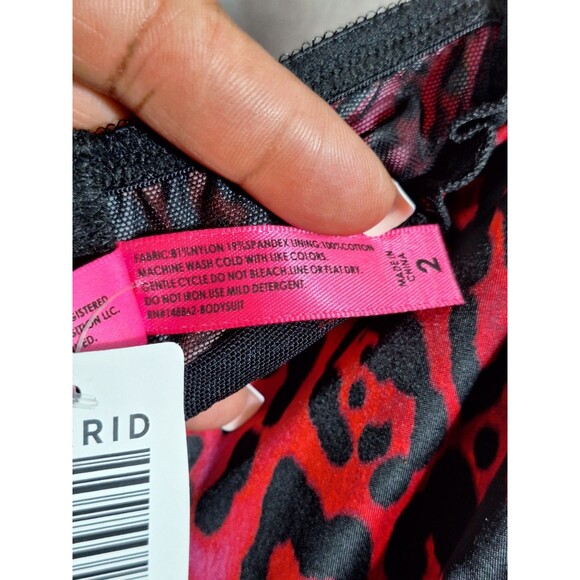 Torrid Betsy Johnson Leopard Print Satin Bodysuit Plus Sz 2x 18-20 V-Day Sexy - Picture 4 of 12